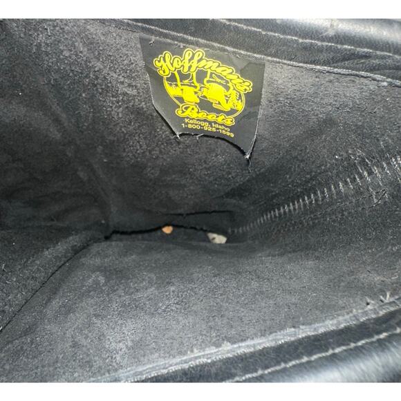 Hoffman Men's EH Rated Lineman Pac Steel Toe Boots Black Leather Sz 10 No Liners - Picture 7 of 8